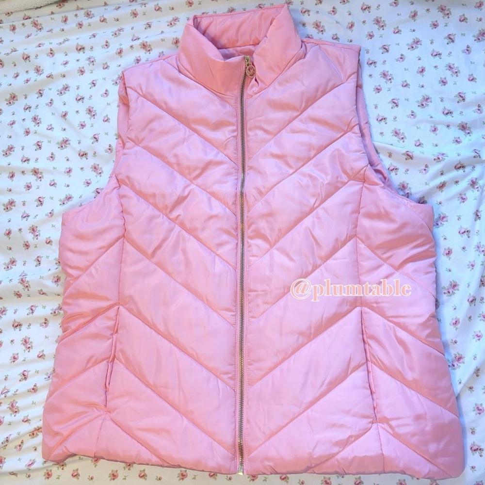 Michael Kors Light Pink Quilted Vest